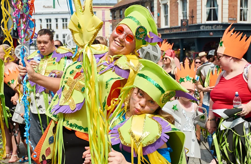 Celebration event - people dressed in colourful clothing