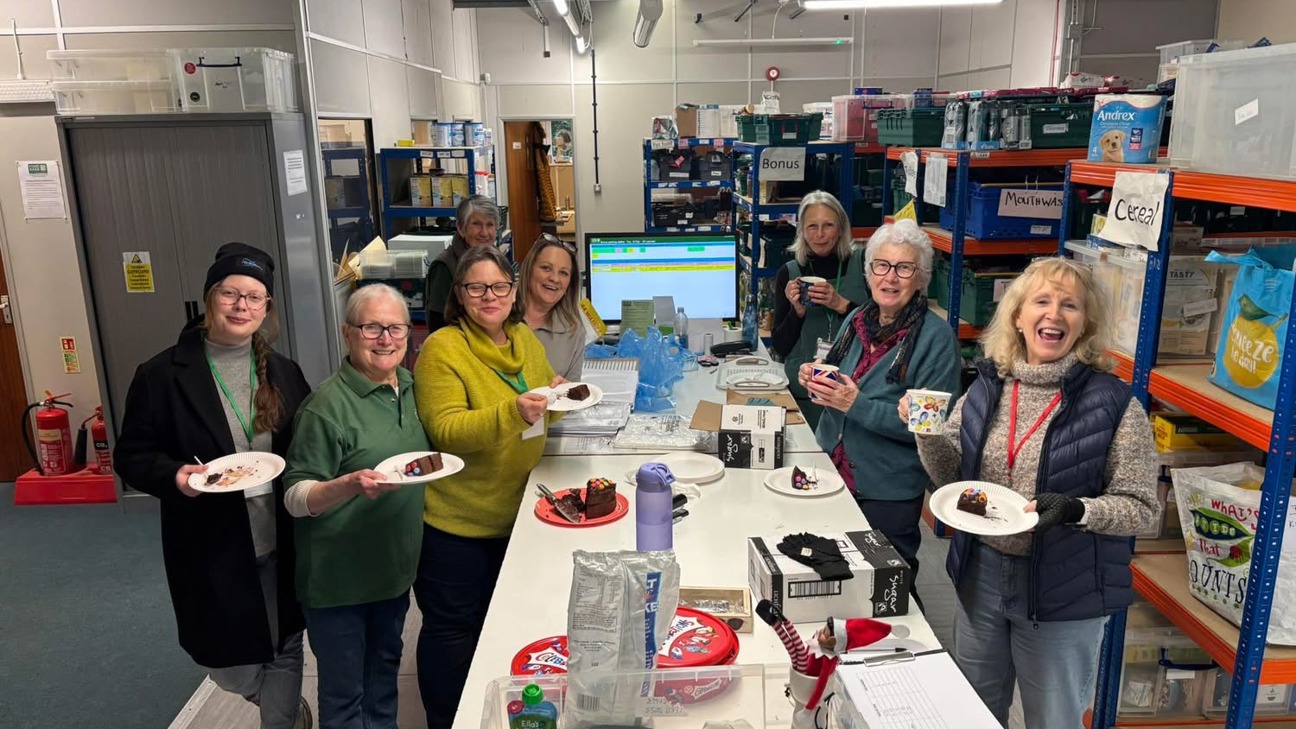 Canterbury Foodbank volunteers in the warehouse