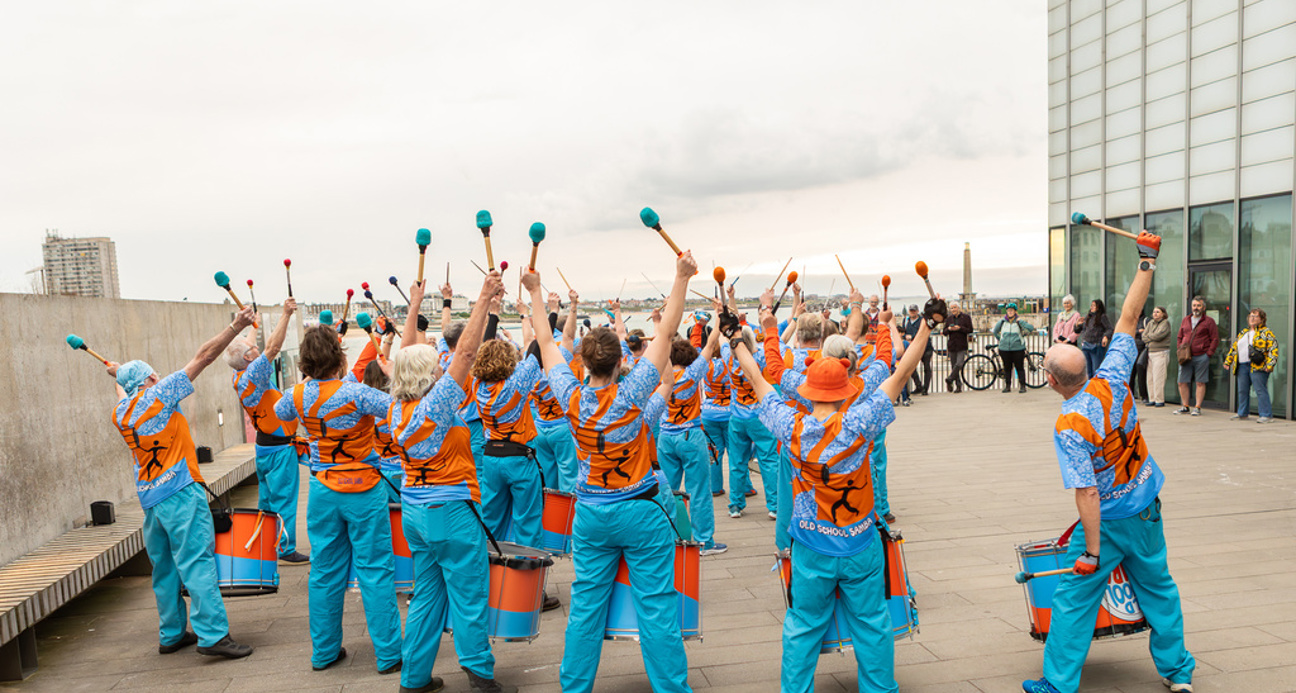 Samba drumming at the 25th anniversary celebrations